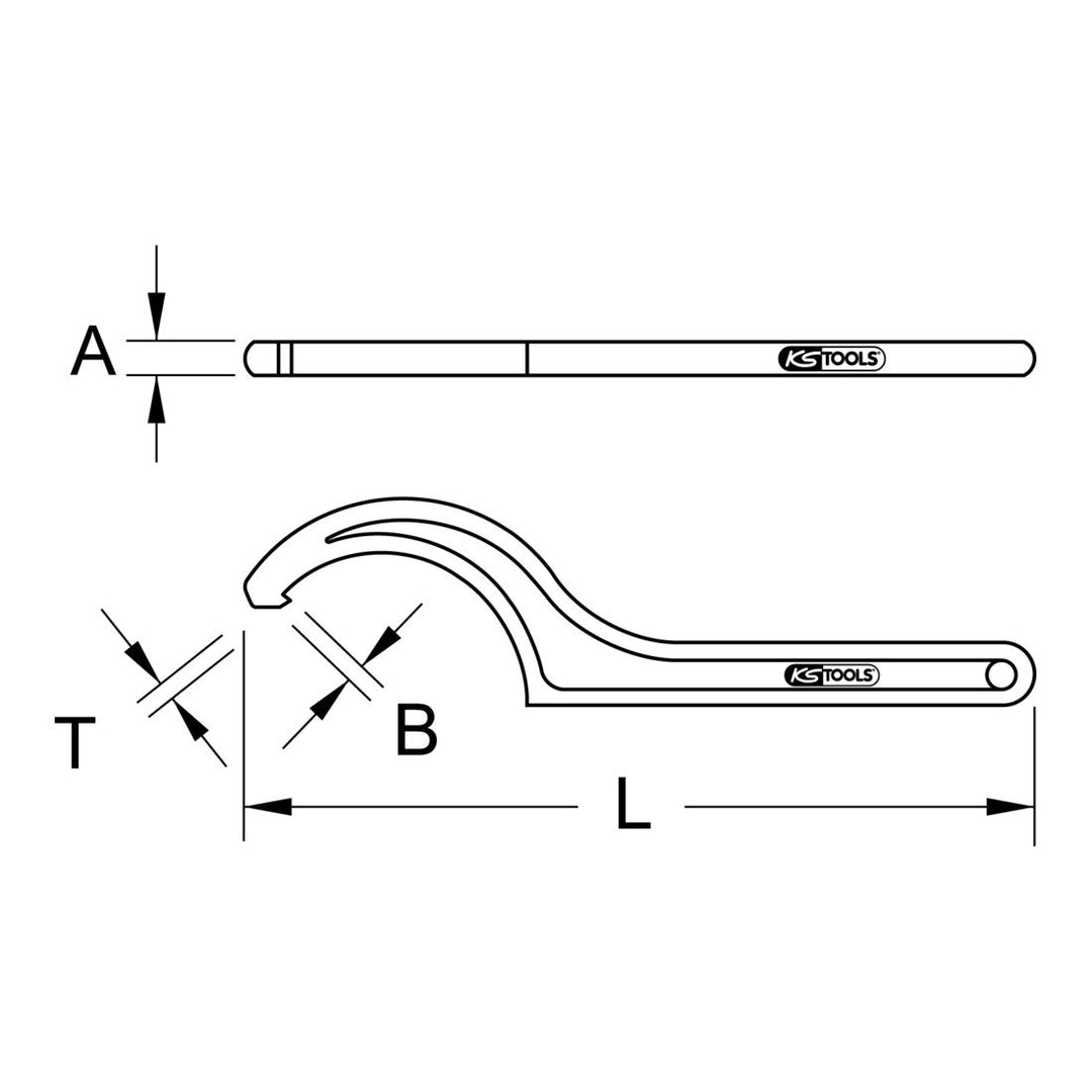 KS Tools 963.8216 BRONZEplus Hakenschlüssel Ø 45-50 mm