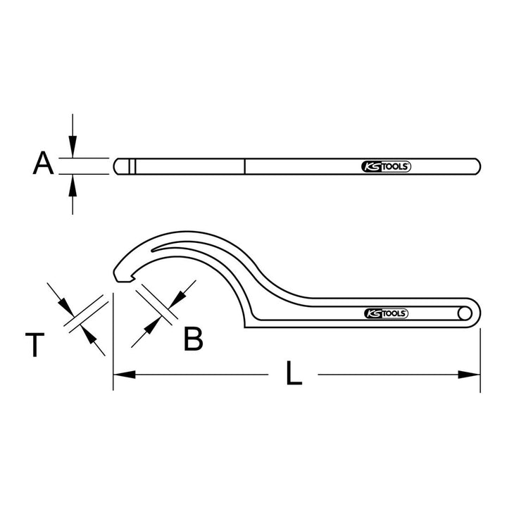 KS Tools 963.8216 BRONZEplus Hakenschlüssel Ø 45-50 mm