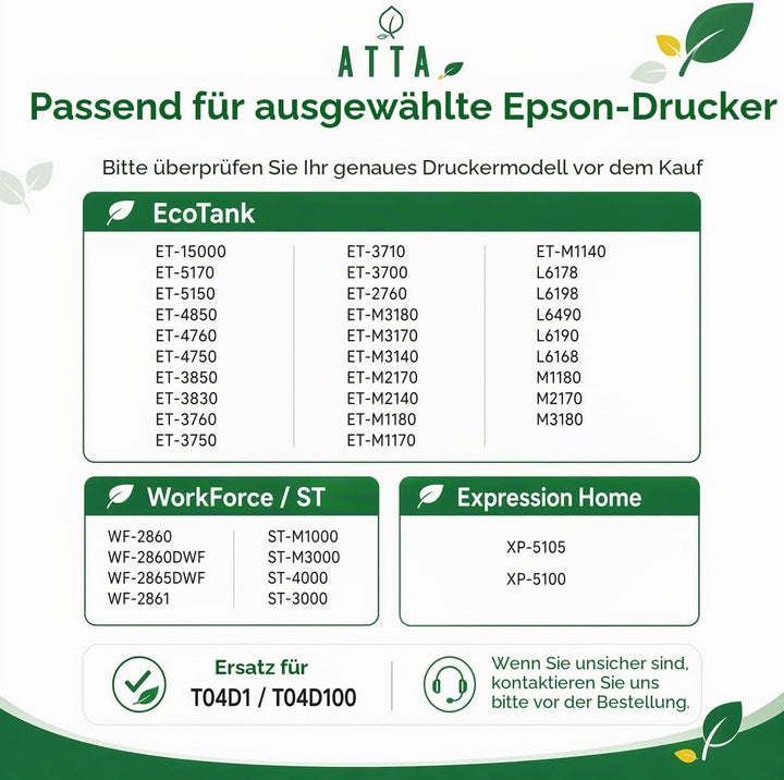 ATTA T04D1 Wartungsbox Kompatibel für Epson T04D100 C13T04D100 für ET-4750 ET-4850 ET-3750 ET-15000
