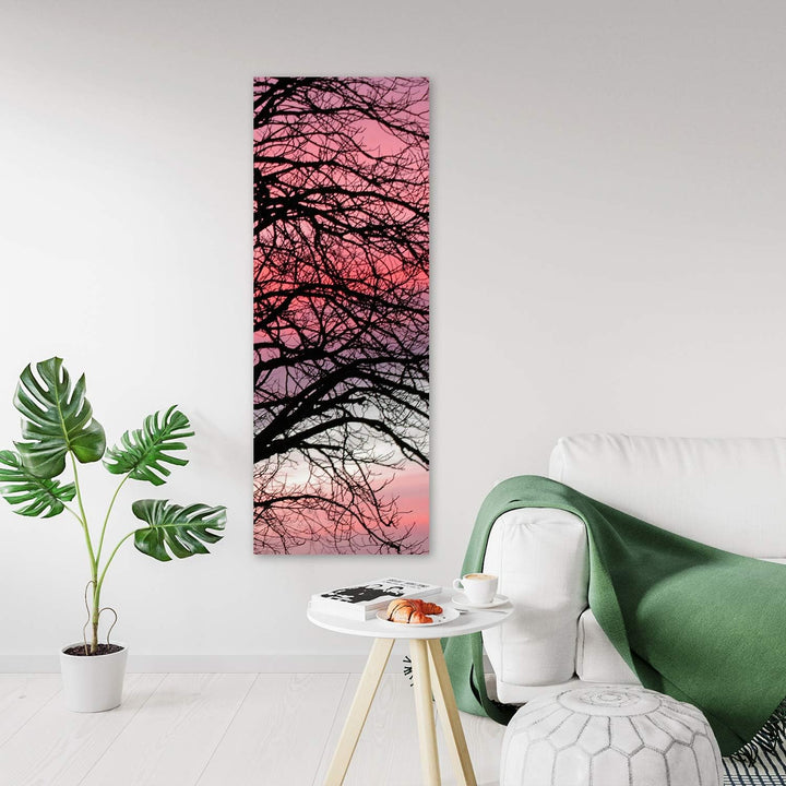 Feeby Leinwand Bilder - Natur - Wald - 40x100 cm- Deko Wohnzimmer - Wandbilder Schlafzimmer - Deko A
