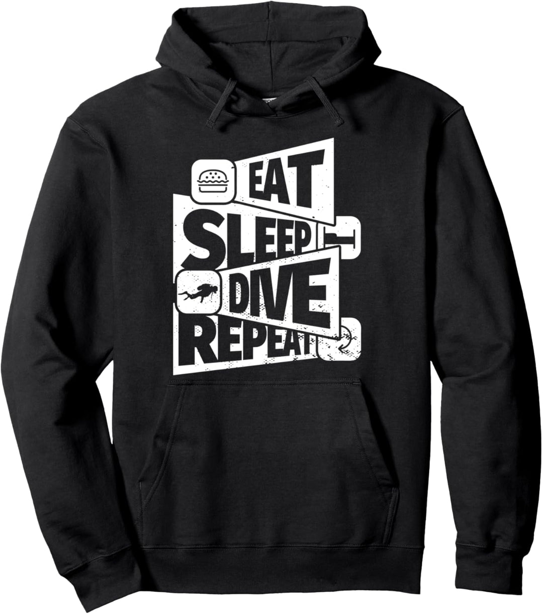EAT SLEEP Diving REPEAT Lustiges Tauchgeschenk für einen Tau Pullover Hoodie