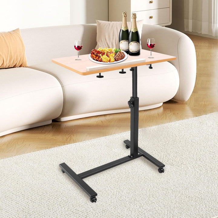 Sitz-Steh-Tisch, HöHenverstellbarer Schreibtisch/Mobiler Stehtisch Mit 4 Rollen, Sitz-Steh-Tisch Mit