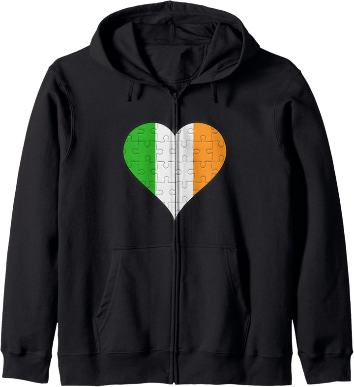 Irland Irische Flagge Herz Kapuzenjacke