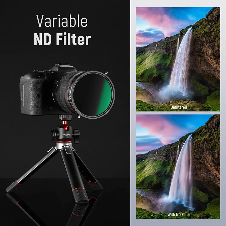 NEEWER 2 in 1 77mm Variable ND Filter ND2-ND32&CPL (Zirkular Polfilter) No X Cross Variabel Graufilt