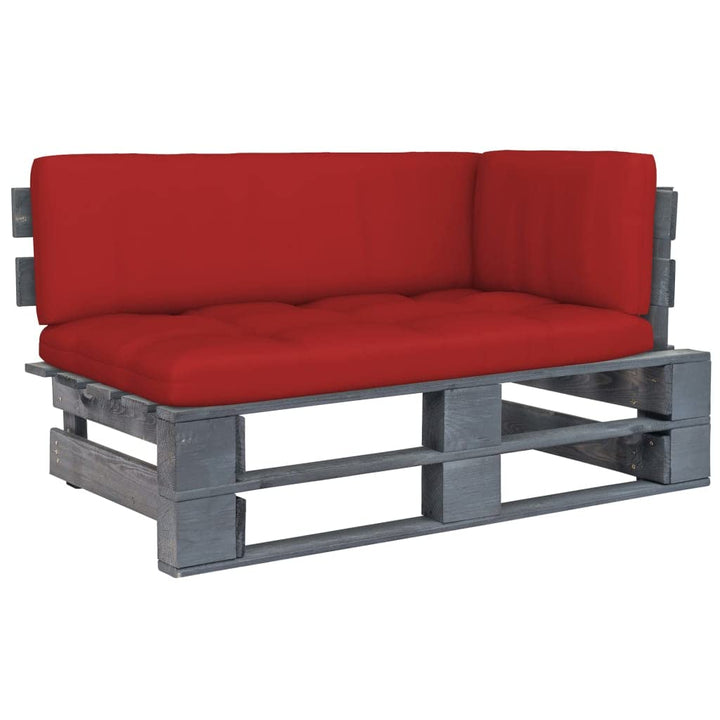 vidaXL Kiefernholz Grau Imprägniert Garten Ecksofa Modular Palettensofa Gartensofa Lounge Sofa Einze