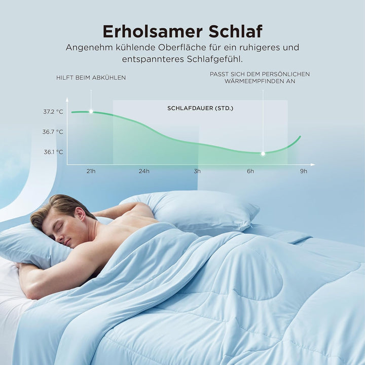 BEDSURE Kühldecke Doppelseitig Sommerdecke 240x220 - Kühlende Bettdecke Arc-Chill Q-Max > 0,4 Kühlen
