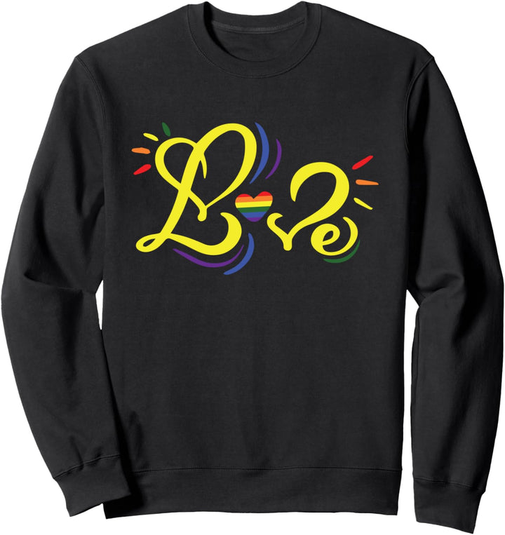 Love Gay Pride Cute Rainbow Flag Proud LGBT-Q Ally Sweatshirt