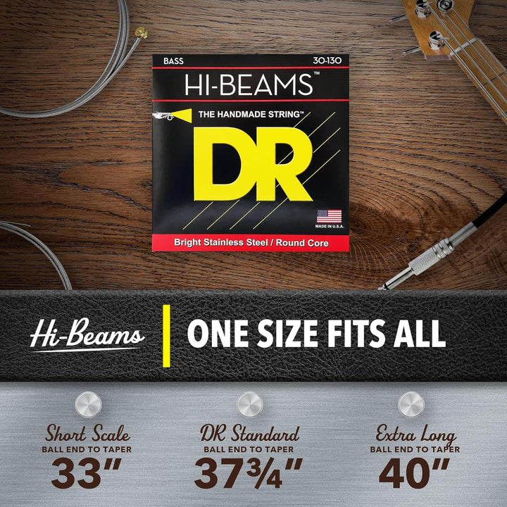 Dr Strings Hi-Beam – Edelstahl runder Kern durchschnittlich 6 Saite 30–130