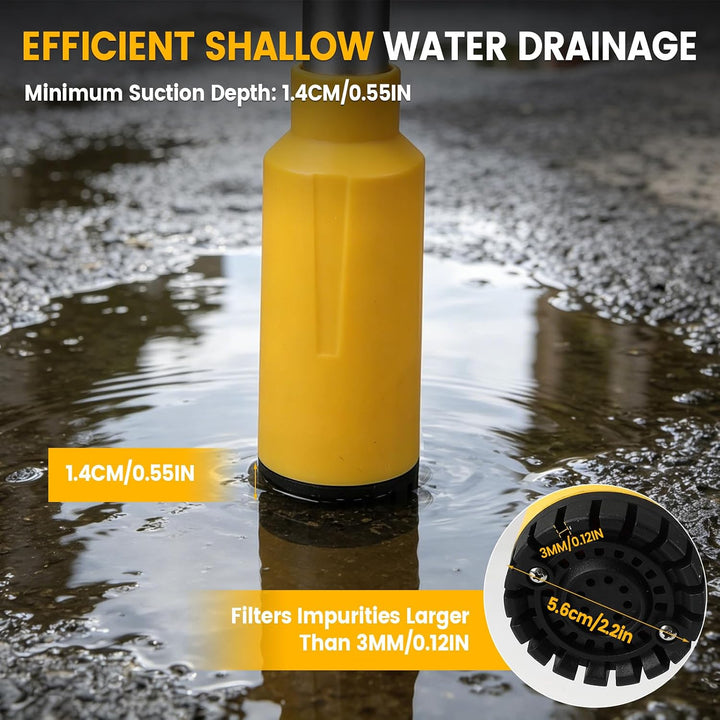 Kabellose Stick-Wassertransferpumpe, kompatibel mit Dewalt 20 V Akku, 16000 U/min, tragbare Tauchpum