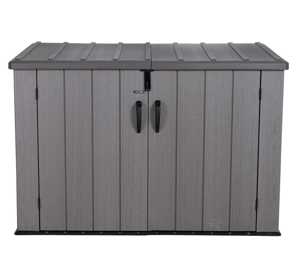LIFETIME Kunststoff Gerätebox Aufbewahrungsbox Mülltonnenbox grau 108x191x132 cm