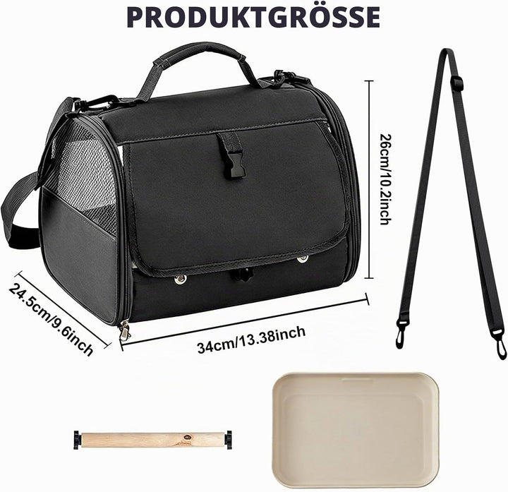 Tragetasche Für Papageien, Meerschweinchen-Tragetasche Mit Stehsitz Und Tablett, Transportbox Kaninc