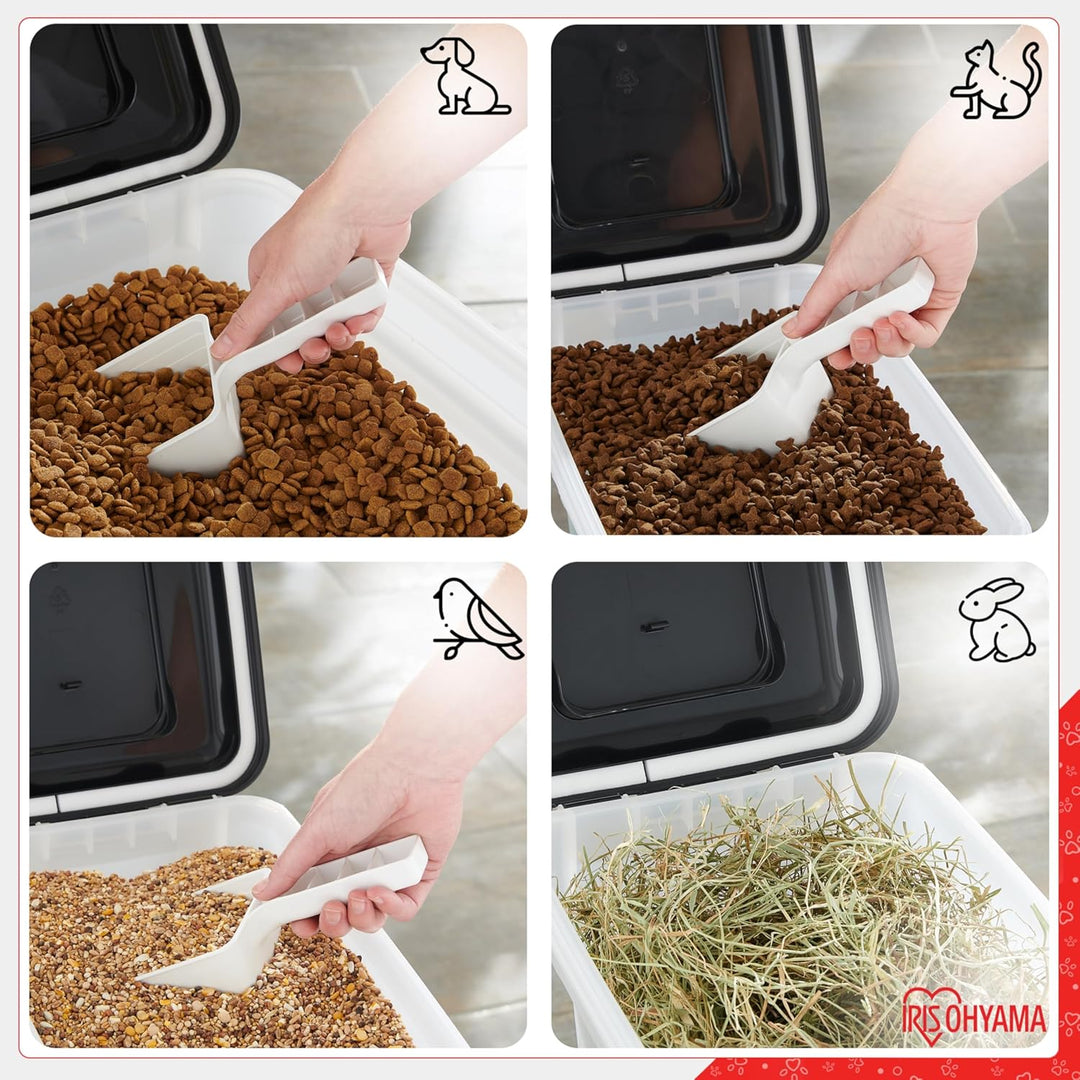 Iris Ohyama Hundefutter Aufbewahrung mit Rollen, 20L/7.5kg, Schwarz, Luftdichte Futterbox, Trockenfu