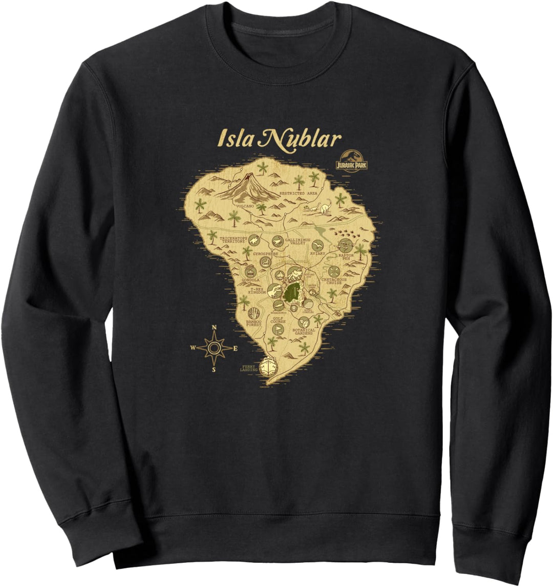 Jurassic Park Isla Nublar Map Sweatshirt