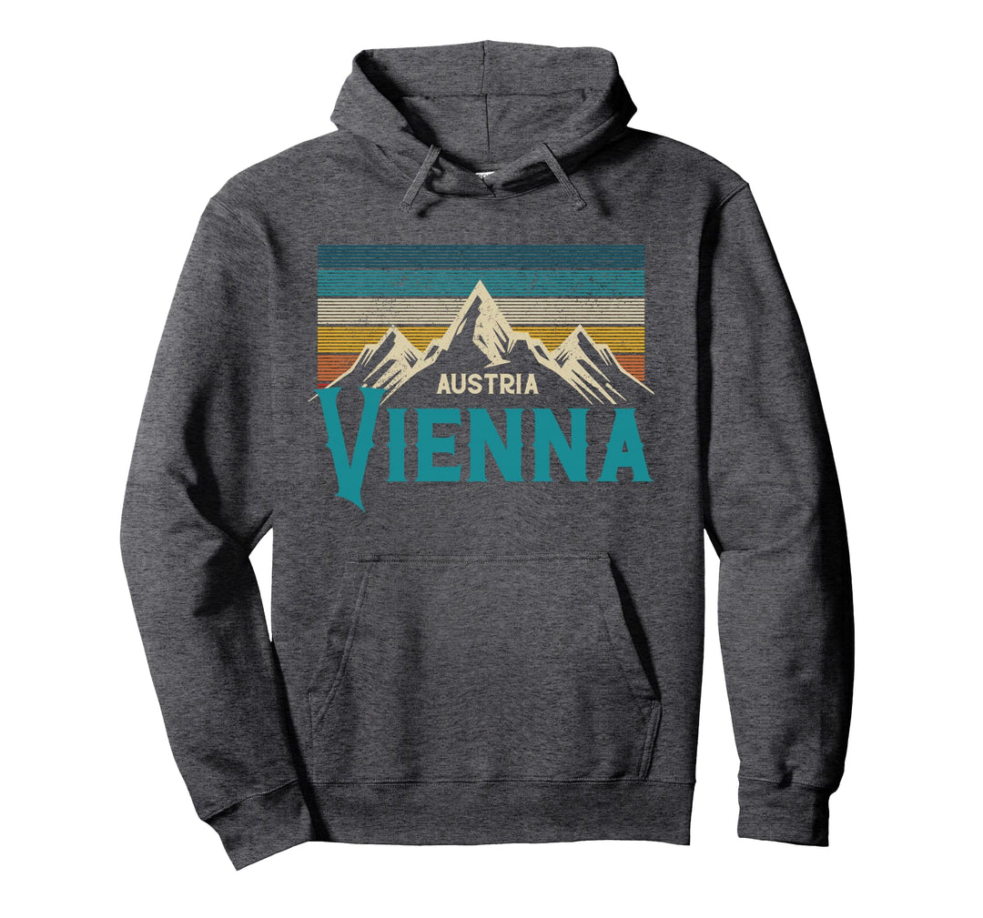 Wien Österreich Vienna Vintage Berge Alpen Ski Souvenir Pullover Hoodie