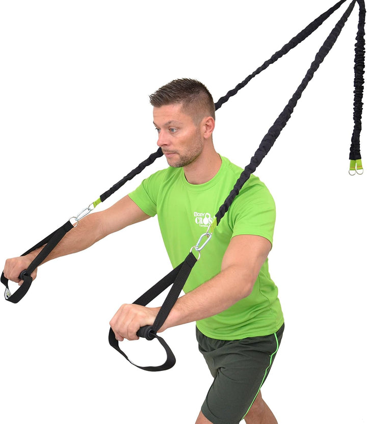 BodyCROSS Bungee Trainer System | Widerstandstrainer inkl. Übungsanleitung | Made in Germany BTS 100