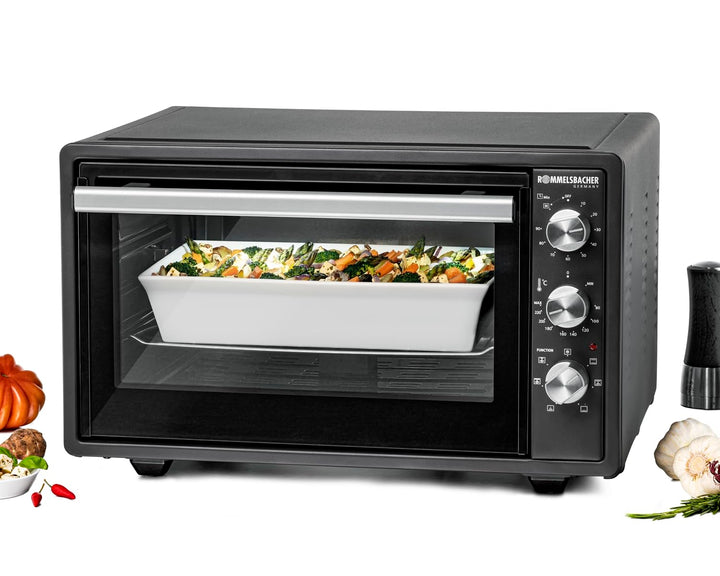 ROMMELSBACHER Back & Grill Ofen BG 1620 - 37 Liter, Ober-/Unterhitze, Umluft, Grill, Drehspiess, Dop
