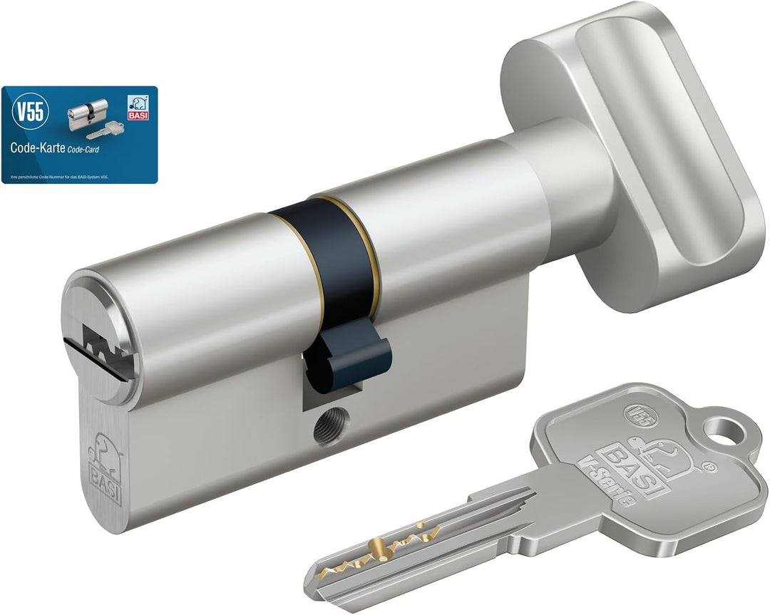 BASI | V55 Profil-Knaufzylinder K30/30 mm | Doppelzylinder für Hauseingangs- Wohneingangstüren | Zyl