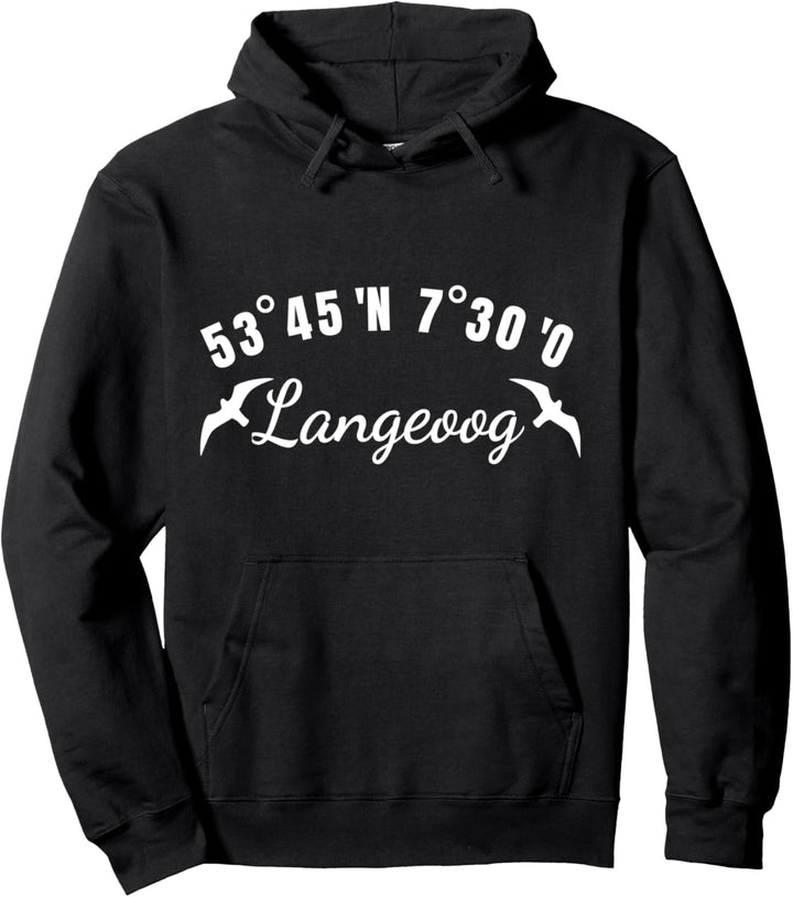 Langeoog Koordinaten Ostfriesische Insel Urlaub Nordsee Pullover Hoodie