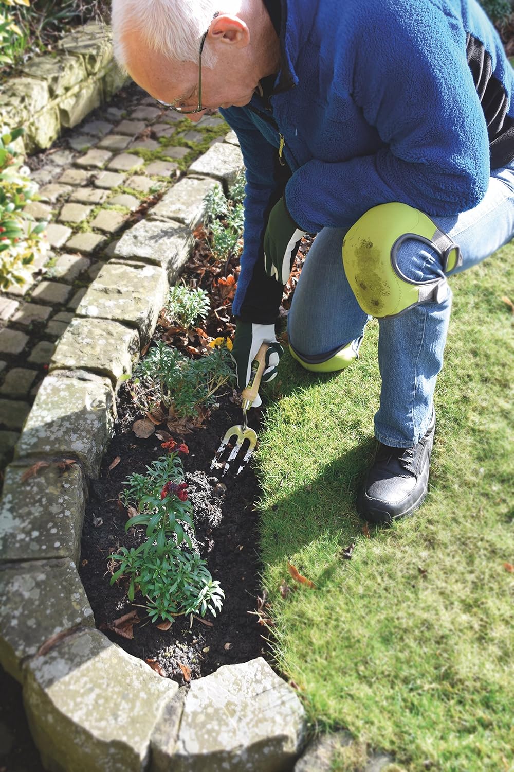 Spear & Jackson KNEEPAD382KEW Kew Gardens Kollektion Garten-Knieschoner, 3-lagig, Hellgrün