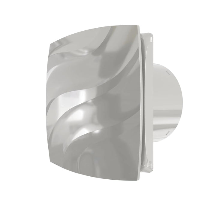 Vlano ALTO 100 Silver Badlüfter, Quick-Fix-Montagesystem, Standard, Rückschlagklappe, 100 mm, kugelg