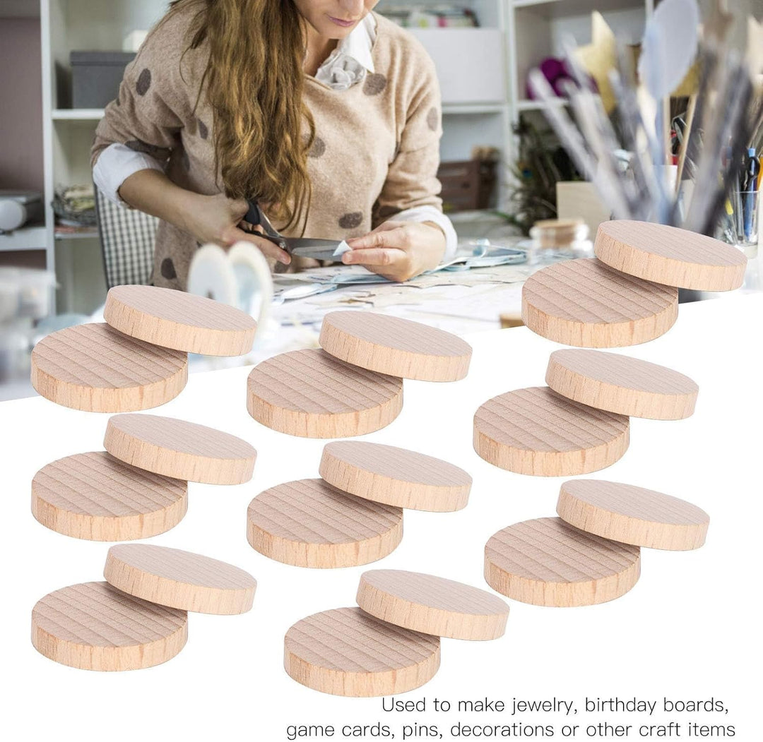 100 Stück runde Holzscheiben, handgefertigte unfertige Holzstücke Basteln für DIY Türhänger, Brandma