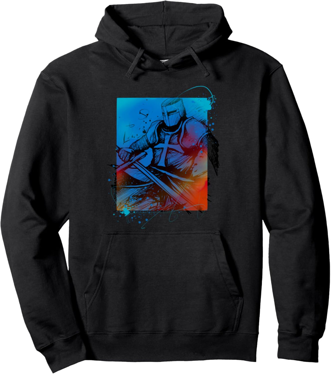 Kreuzritter auf Pferd Tempelritter Geschenk Pullover Hoodie