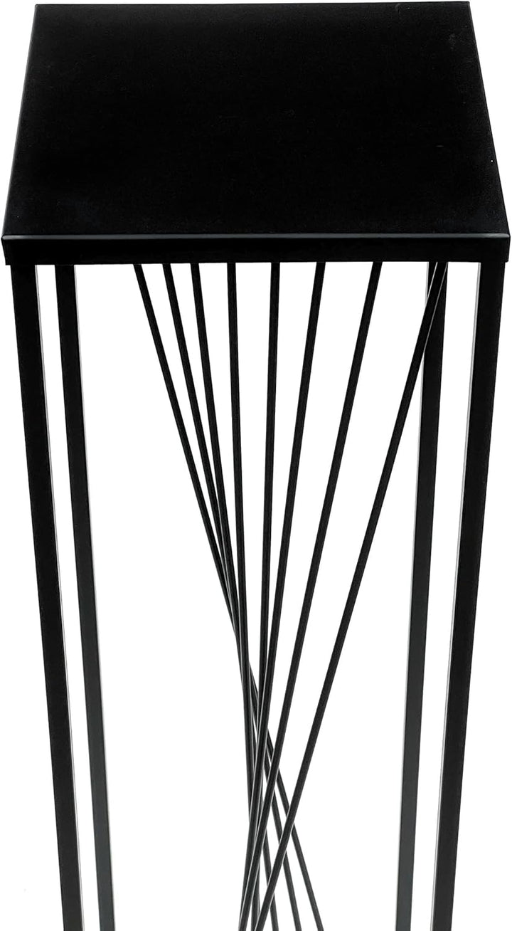 DanDiBo Blumenhocker Metall Schwarz Eckig 70-100 cm Blumenständer Beistelltisch Blumensäule Design M