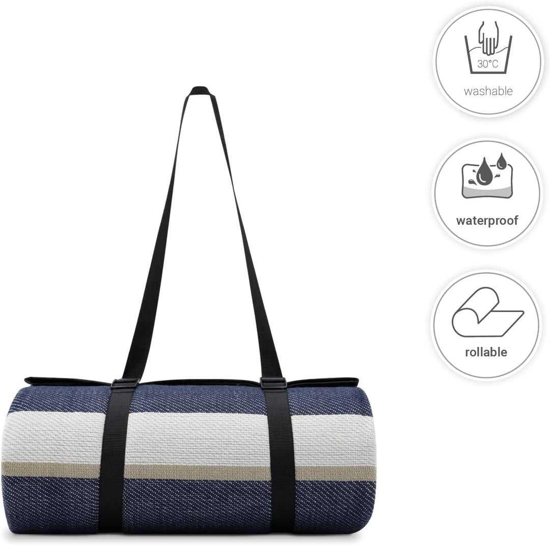 Paco Home Picknickdecke Campingdecke XXL Strand Picknickdecke Wasserdicht Mit Tragegriff Leicht Komp