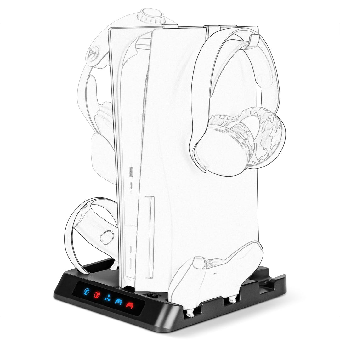 Geekria Ladestation Kompatibel mit PSVR2, PS5, PlayStation VR2 Dual Charging Dock Ladeständer Gamepa