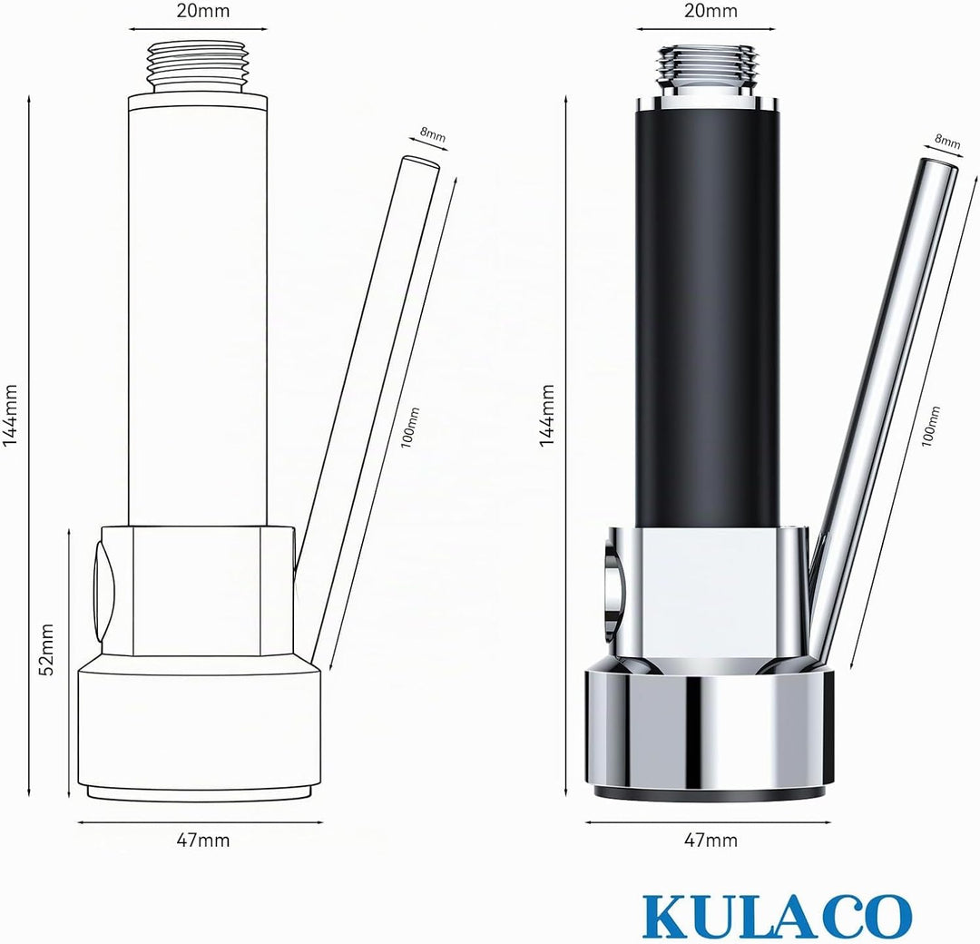 KULACO Profi Gastro Handbrause, Geschirrbrause Messing Ersatzkopf, Küchenspüle Ersatzbrause 1/2" Sta