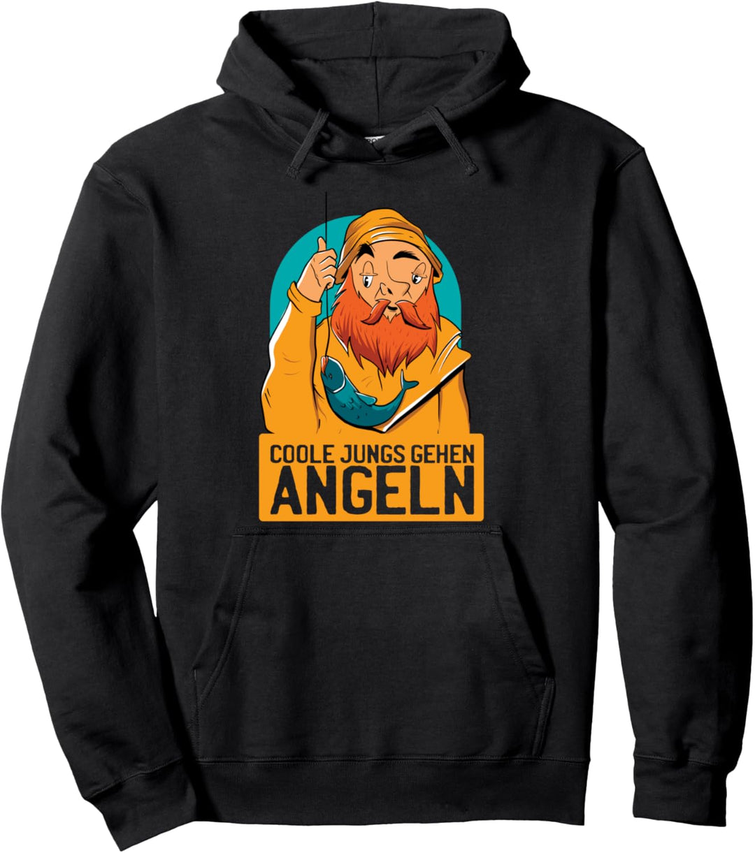 Coole Jungs Gehen Angeln, Angel Fischen und Angler Pullover Hoodie