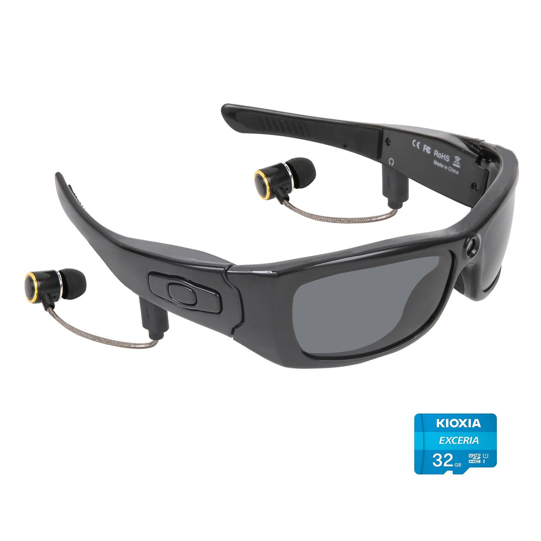 Hereta Kamera Sonnenbrille, Bluetooth Sonnenbrille Full HD 1080P Videokamera Brille mit UV-Schutz Po