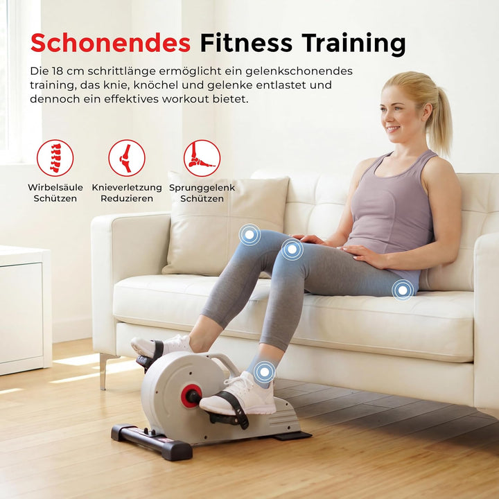 Sunny Health &amp; Fitness Smart-Heimtrainer, Untertisch-Mini-Pedaltrainer mit Doppelfunktion für Senior