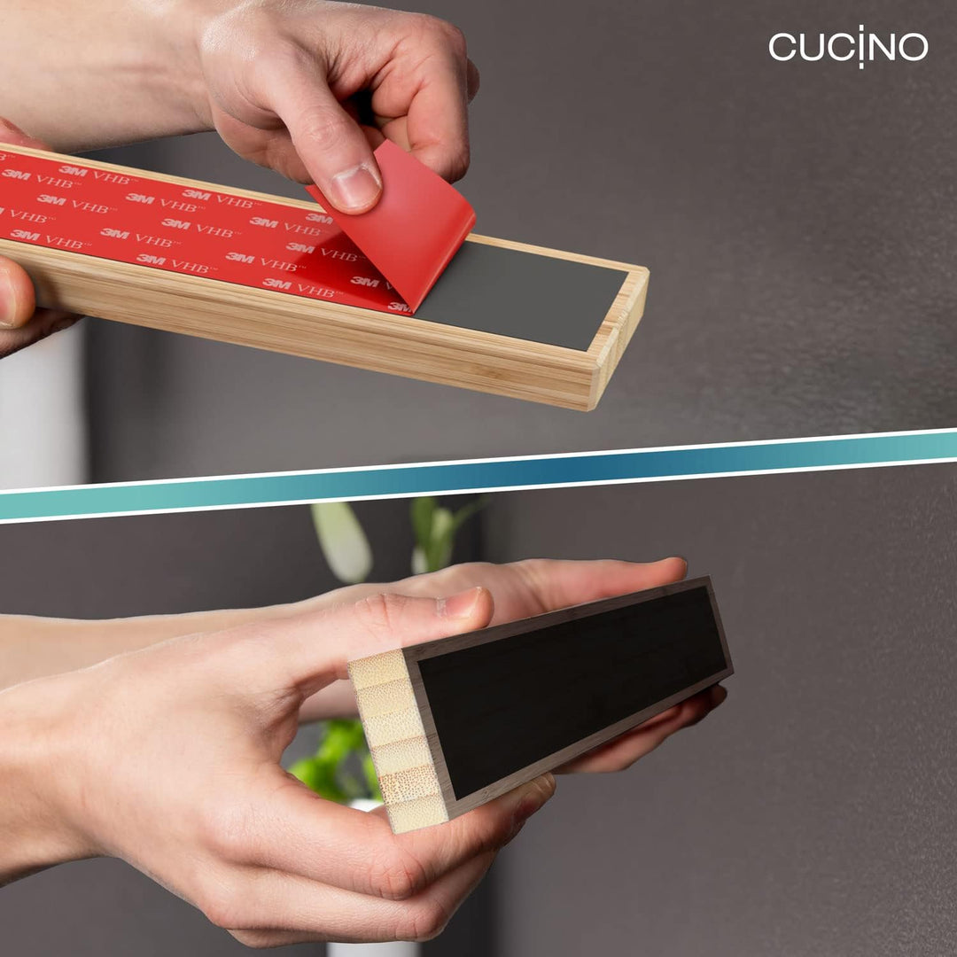 Cucino Magnetleiste Messer mit extra starkem Magnet - Vergleichssieger 2022 - Einfache Montage mit 3