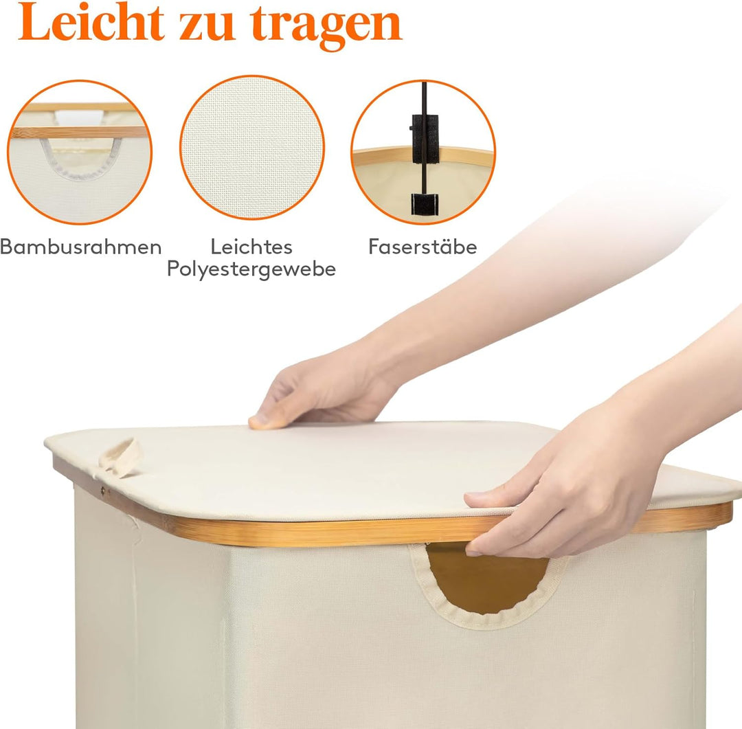 Lifewit 150L Pfandflaschen Sammelbehälter 2 fächer mit Deckel, Gross Pfandflaschen Behälter 2 Traget