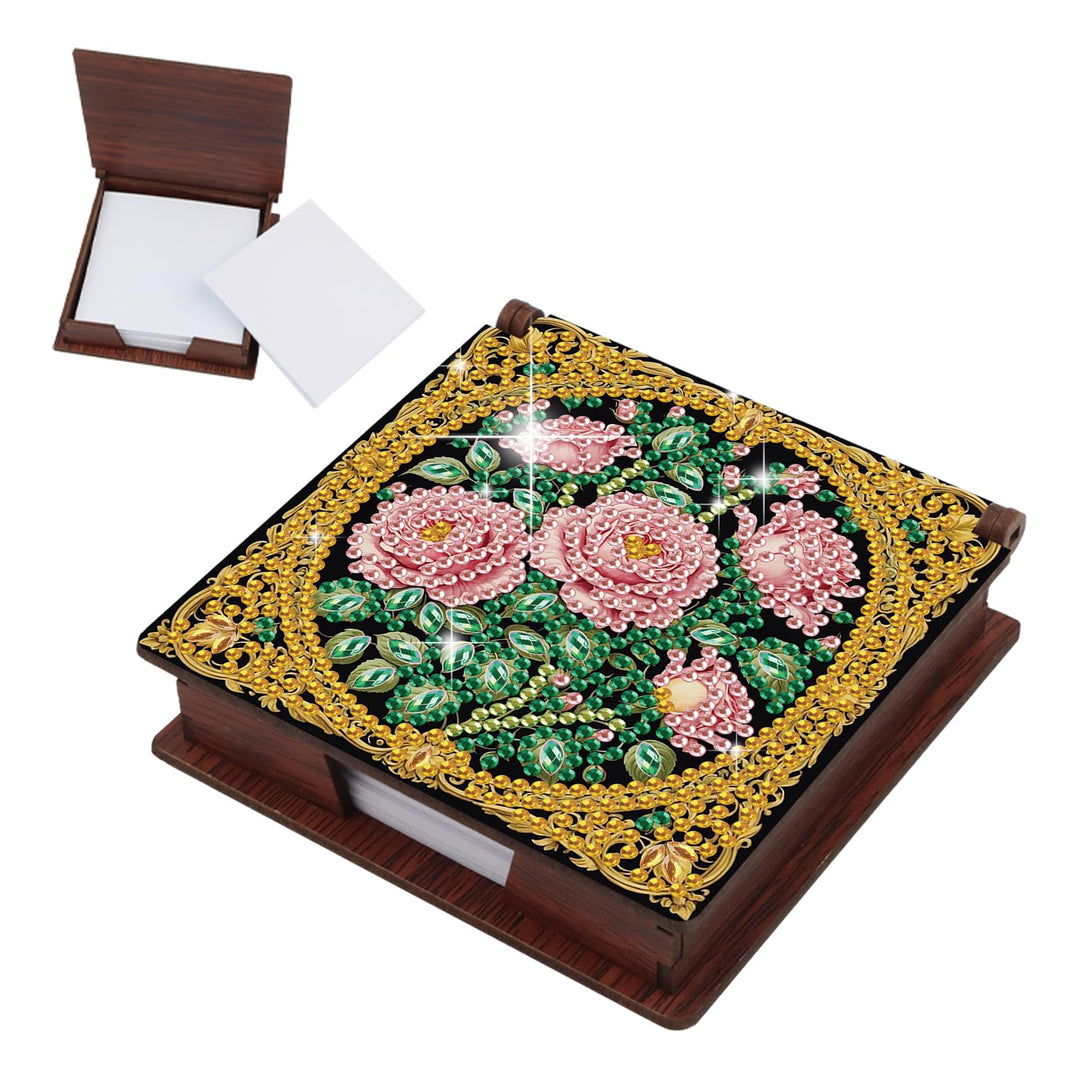 JISHSHAY Diamond Painting Zettelbox Blumen Diamant Painting Zettel Box Diamantmalerei Notizzettelbox