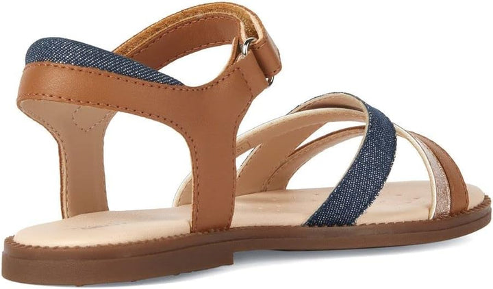 Geox Mädchen J Karly Girl Sandal 24 EU Cognac Avio, 24 EU Cognac Avio