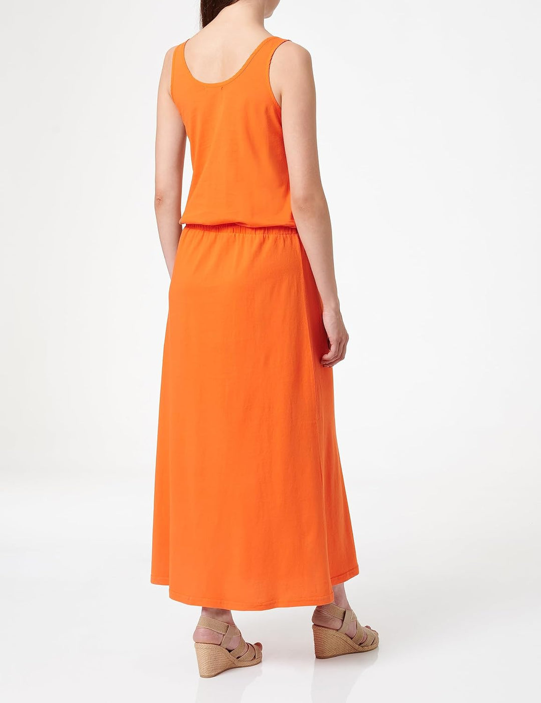 Replay Damen Maxikleid Kurzarm aus Bio-Baumwolle, L Mandarin 449