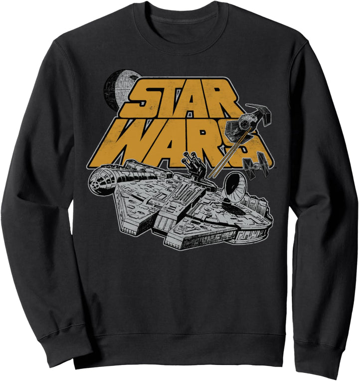Star Wars Millennium Falcon Star Ship Chase Logo Poster Sweatshirt