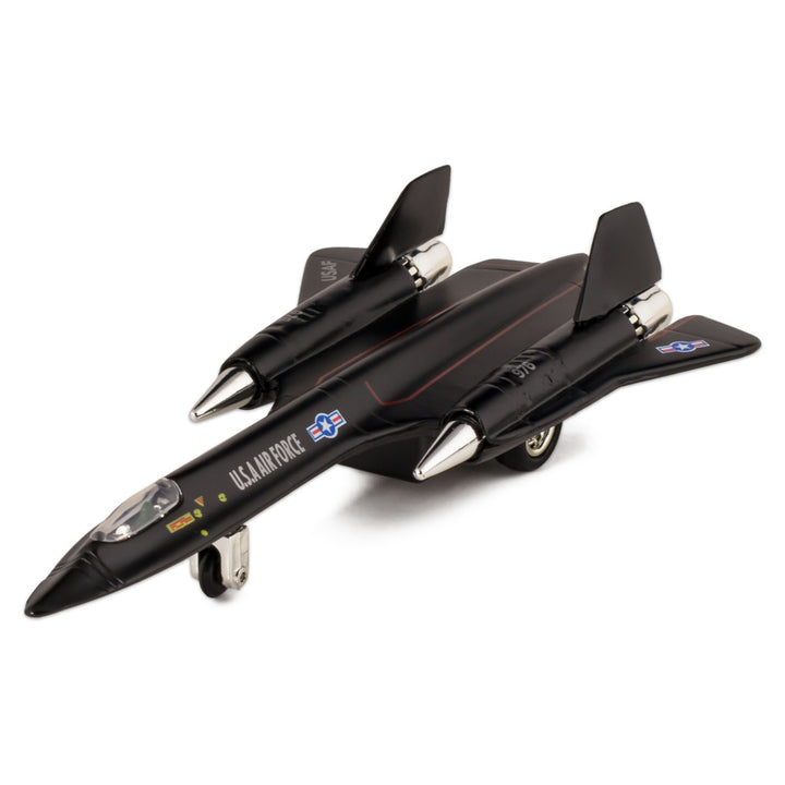 Black X-Planes Air Force SR-71A Blackbird Die Cast Jet Plane Toy with Pull Back Action by Kinsmart