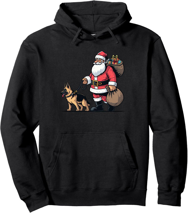 Deutscher Schäferhund Weihnachtsmann Lustiger Hund Weihnachten Pullover Hoodie