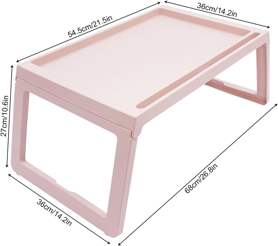 4 Pcs Betttablett mit klappbaren Beinen, Frühstückstablett mit Handy/Tablet Essen Snack Tablett (Pin