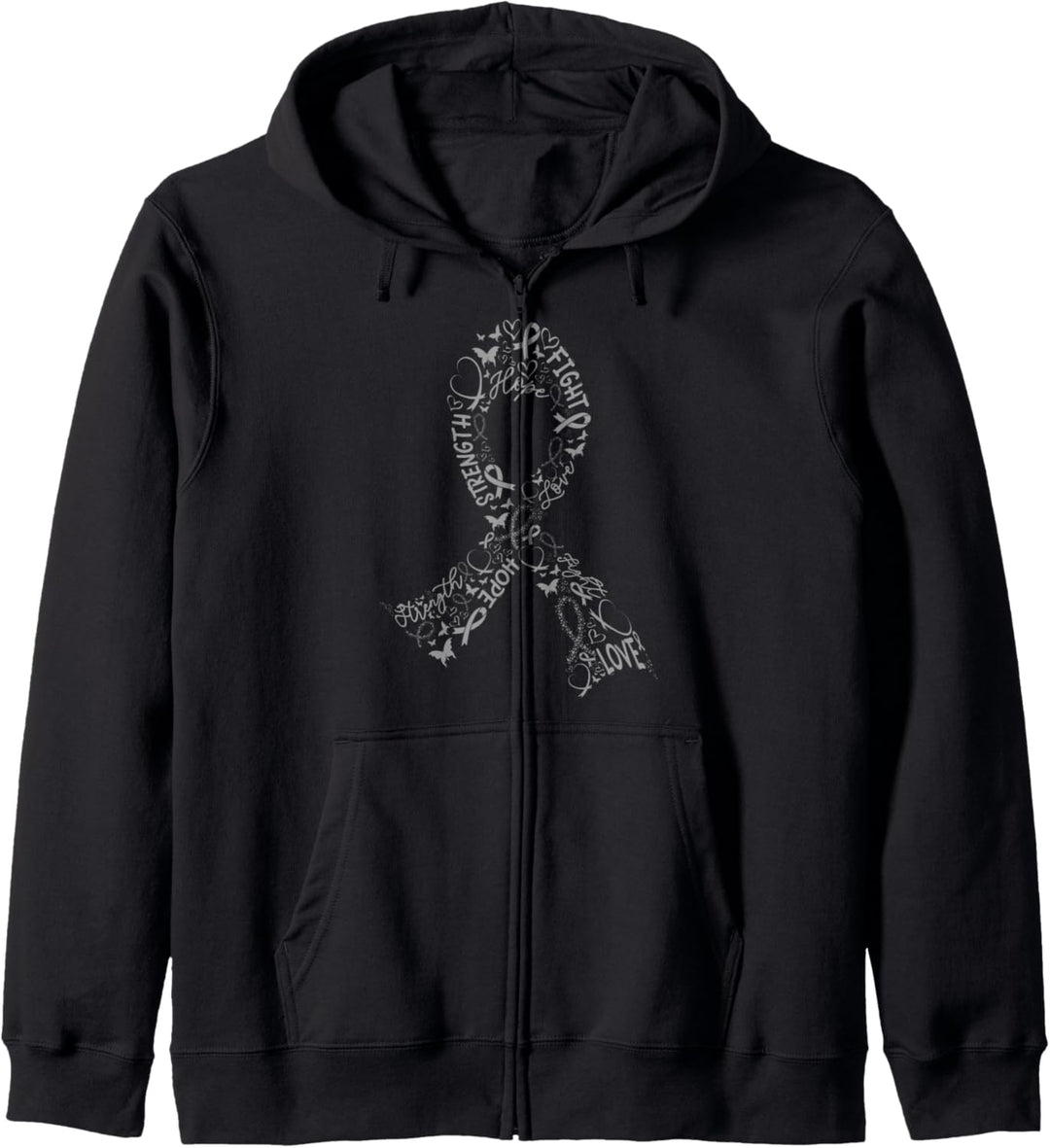 Hirntumor Kampf Krieger Gray Ribbon Awareness Geschenk Kapuzenjacke