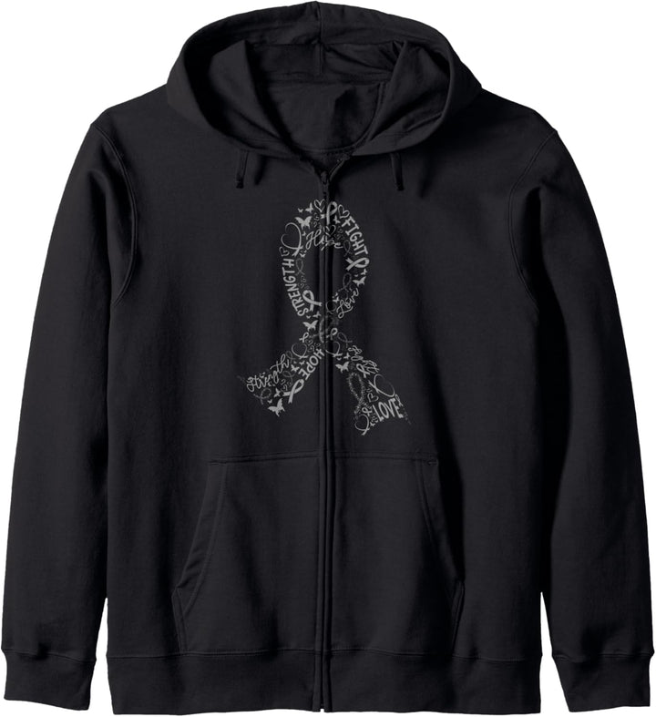 Hirntumor Kampf Krieger Gray Ribbon Awareness Geschenk Kapuzenjacke