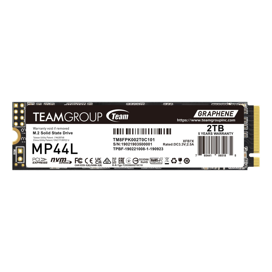 TEAMGROUP MP44L 2TB SLC Cache NVMe 1.4 PCIe Gen 4x4 M.2 2280 Laptop & Desktop SSD (R/W Geschwindigke