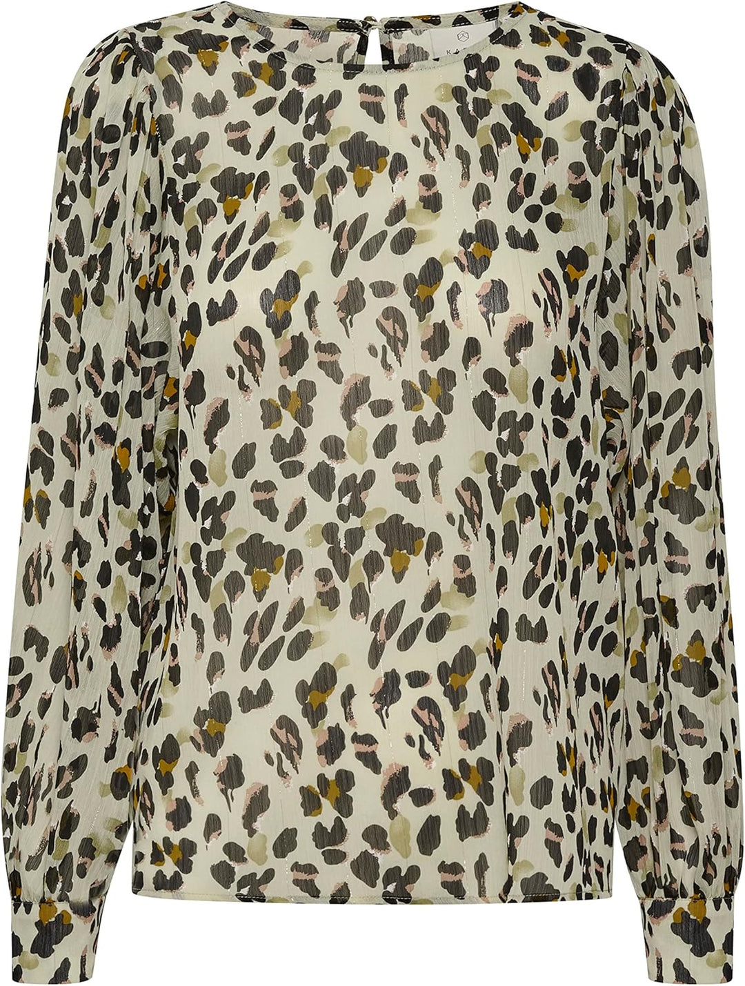 KAFFE Damen Bluse Langarm Rundhals Print Shirt Damen Bluse Langarm Rundhals Print Shirt 34 Leopard P