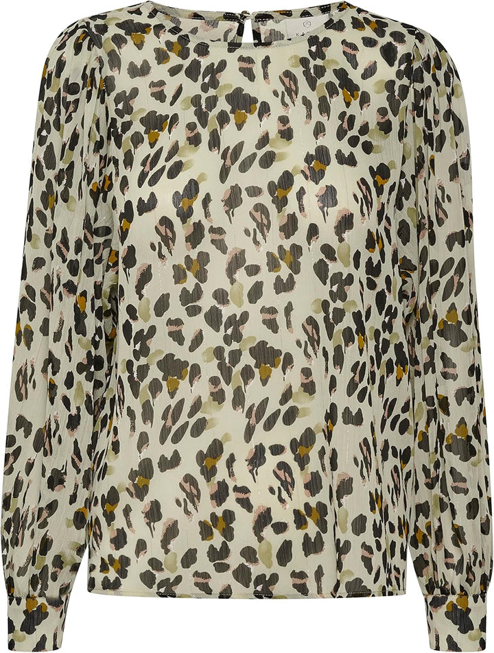 KAFFE Damen Bluse Langarm Rundhals Print Shirt Damen Bluse Langarm Rundhals Print Shirt 34 Leopard P