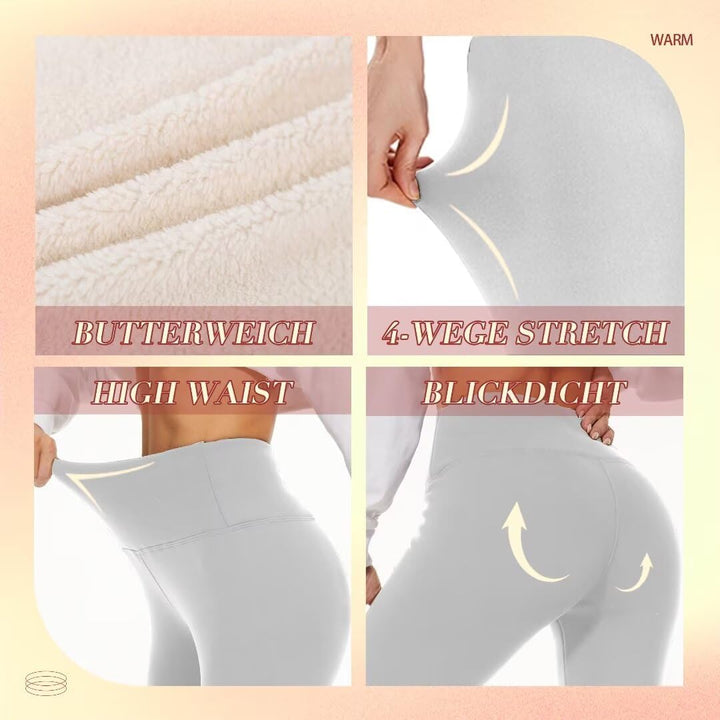 Missluck Thermo Leggings Damen Gefüttert Thermoleggings Verdickte Plüsch Thermohose Fleece Leggins W
