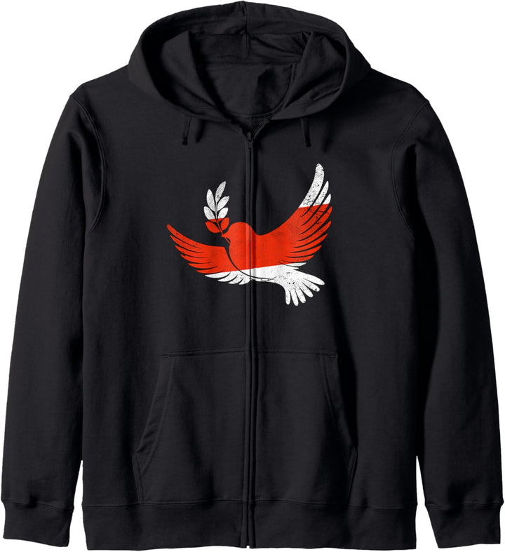 Vintage Belarus Weiss Rot Weiss Weissrussisch Frieden Geschenk Kapuzenjacke