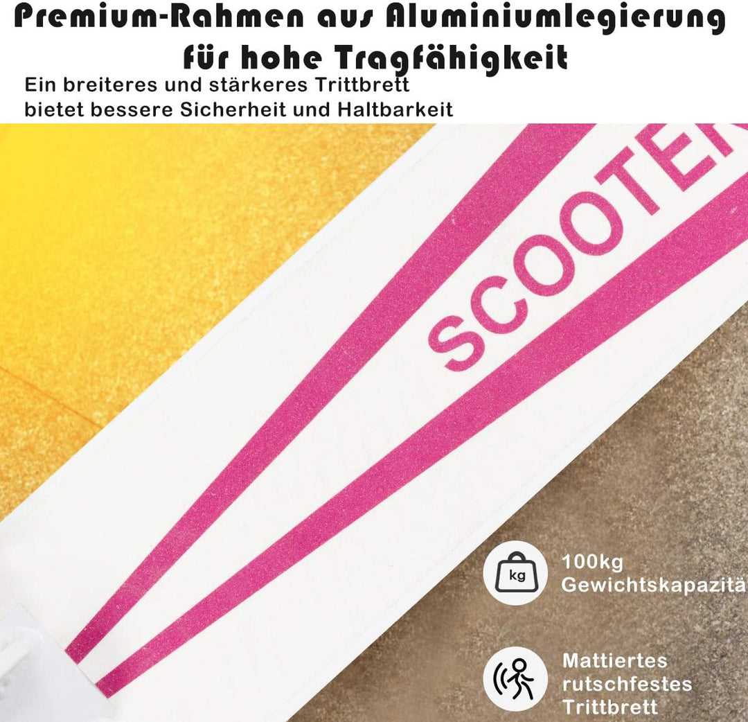 COSTWAY Scooter Roller klappbar, Tretroller höhenverstellbar, Cityroller 100kg Tragkraft, Sport Kick